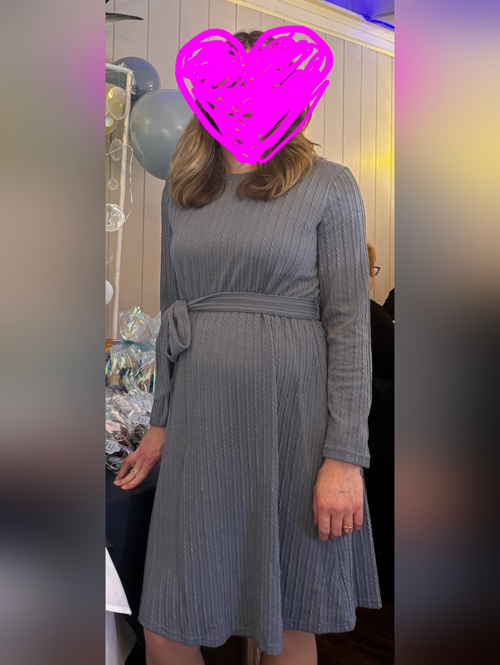 Ekouaer Blue Maternity Dress S